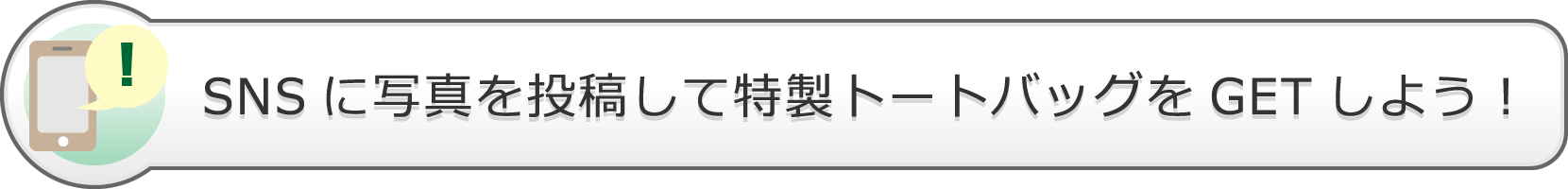 SNSに写真を投稿して特製トートバッグをGETしよう!