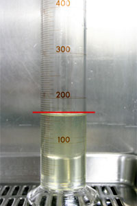 Amount of Oil in Cartridge Damper (example)